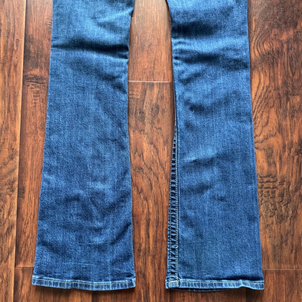 Miss Me Signature Bootcut Jeans Womens 27 Sequin Studded Rhinestone Y2K Low Rise - Picture 12 of 16